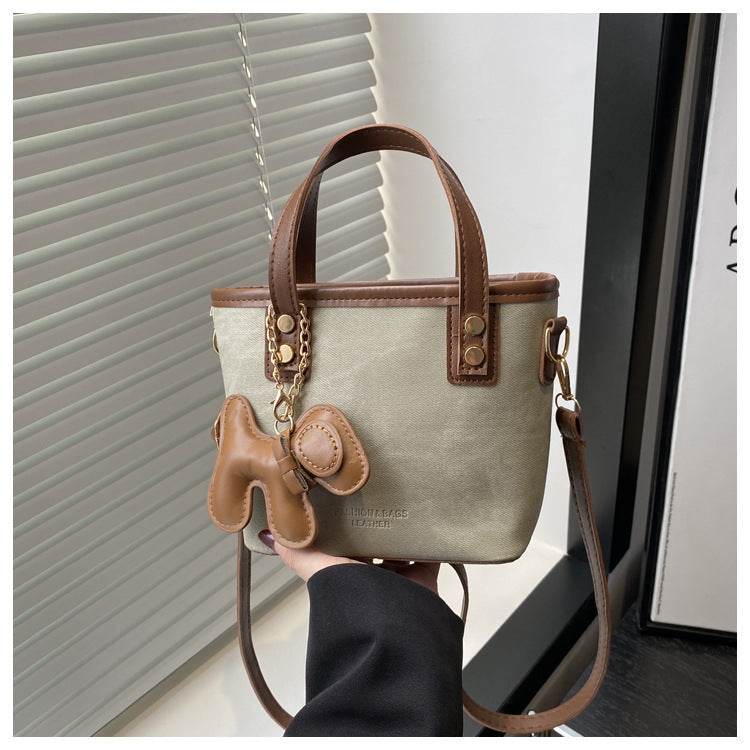 Playful Denim Mini Handheld Tote Bag Bowlift