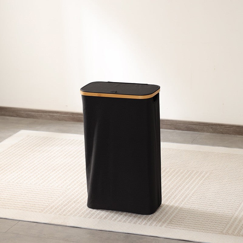 Elegant waste bin with bamboo lid Bowlift