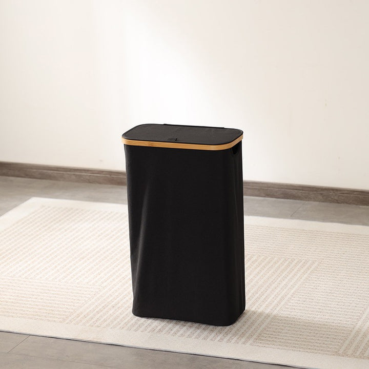 Elegant waste bin with bamboo lid Bowlift