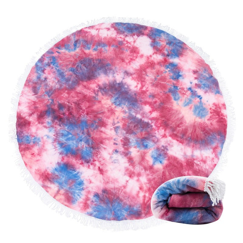 Ladies round beach blanket with fringes Bowlift