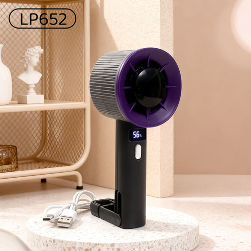 Women portable handheld fan with digital display and USB charging function Bowlift