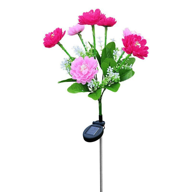 Solar Garden Stake Artificial Flower LED Pathway Decor Bowlift