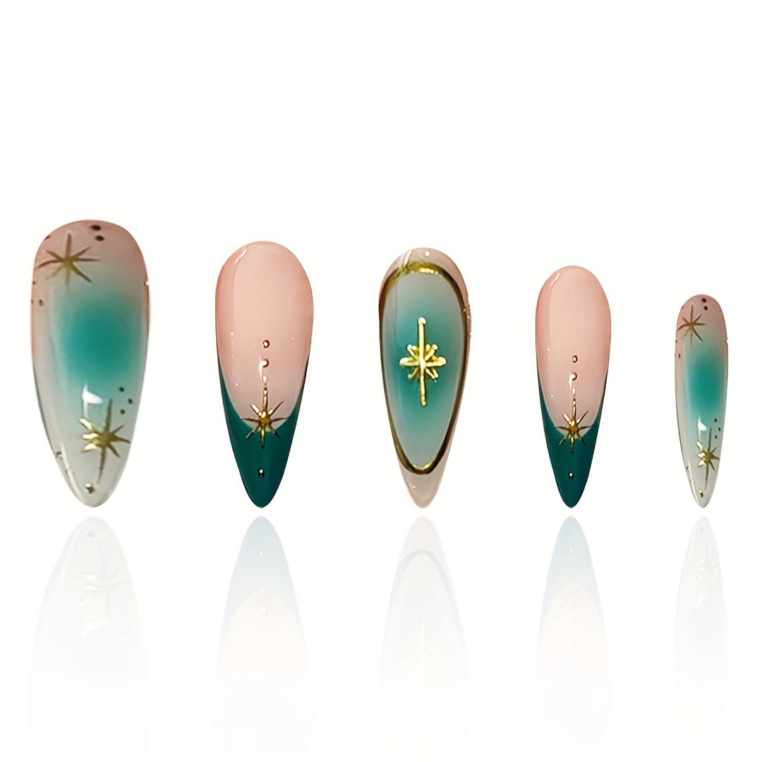Artistic Geometric Pointed Nail Art Bowlift