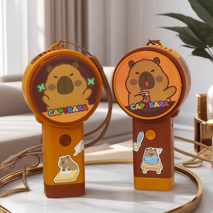 Women's Portable Mini Fan in Playful Capybara Design Bowlift