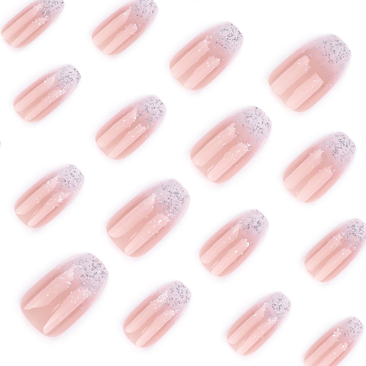 Artistic Nail Extensions with Glitter and Ombre Effect Bowlift