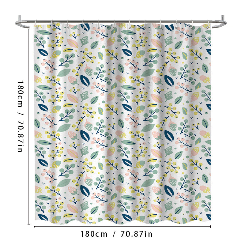 Floral Print Shower Curtain Bowlift