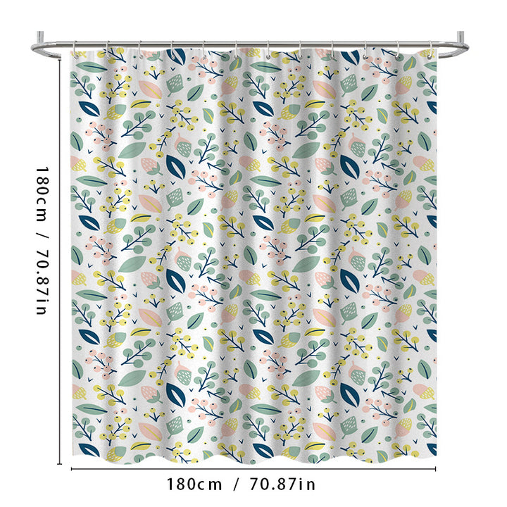 Floral Print Shower Curtain Bowlift