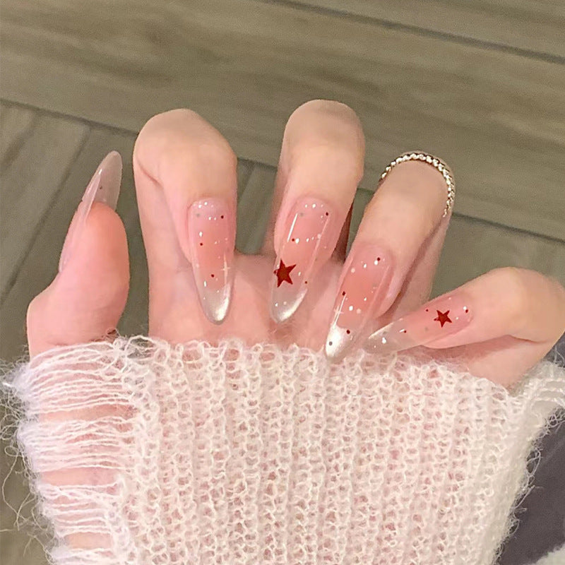 Luxury Press-On Nail Set with Glitter Accent Bowlift