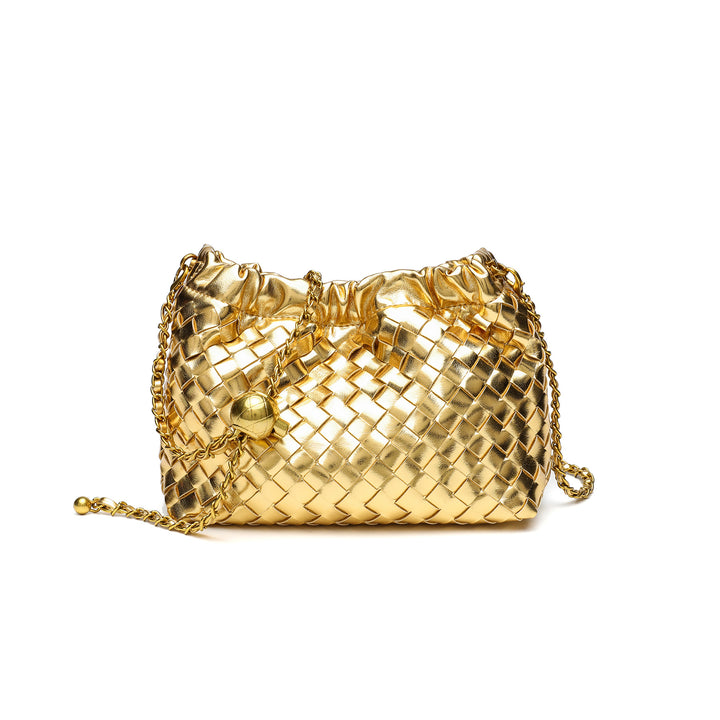 Woven Leather Evening Purse Bowlift