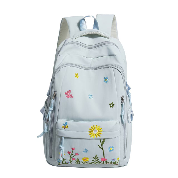 Embroidered Floral Backpack Bowlift
