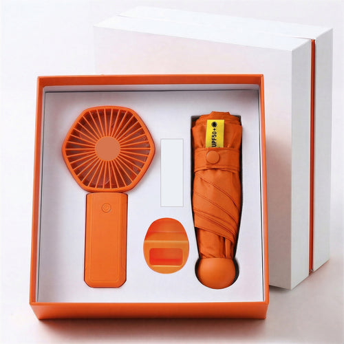 Ladies Multifunctional Set of Portable Fan and Umbrella Bowlift