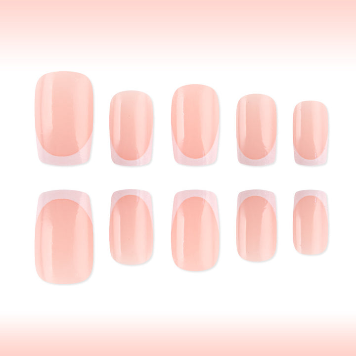 Elegant French Tip Press-On Nails Bowlift