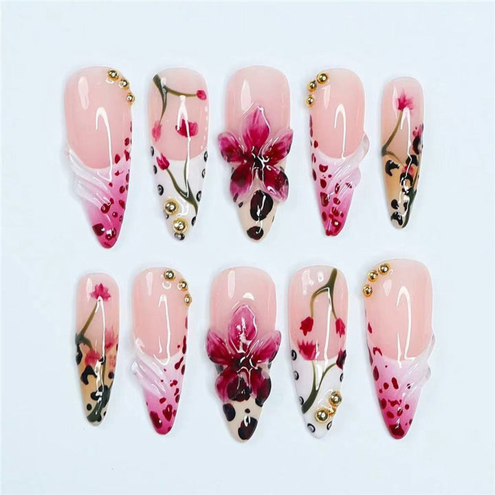 Premium Floral Acrylic Nail Art Set Bowlift