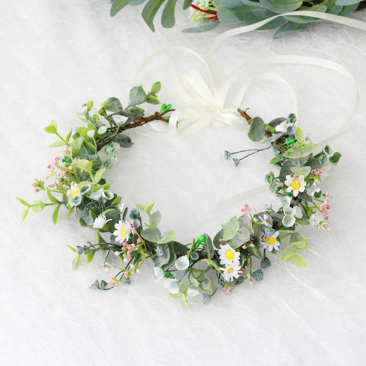 Handmade Romantic Artificial Flower Crown Headband for Bridal and Festival Bowlift
