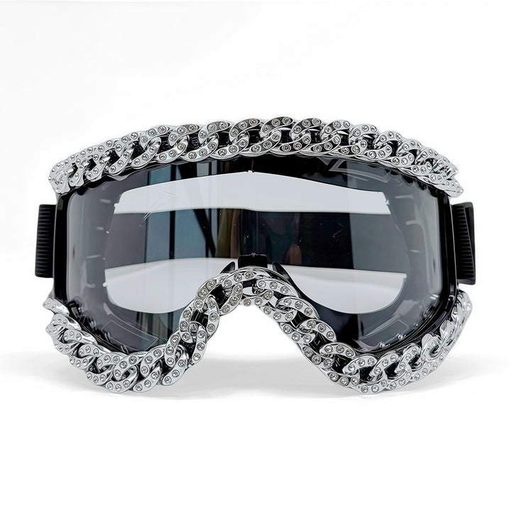 Unisex Ski Goggles with Sparkling Crystal Frame Bowlift