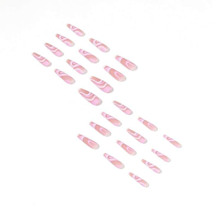 Artificial nail extensions with elegant wave design Bowlift
