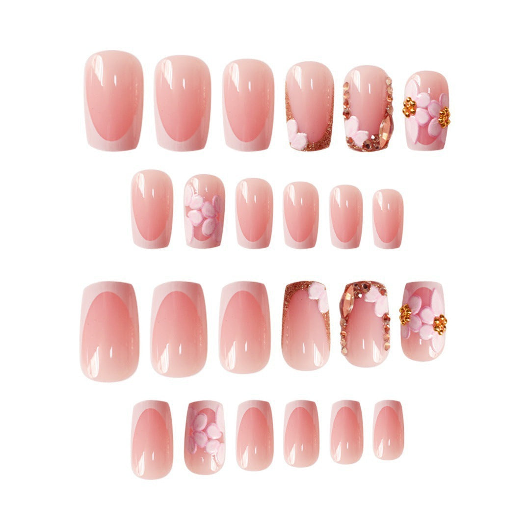 Chic Floral Press-On Nail Art Extensions Bowlift