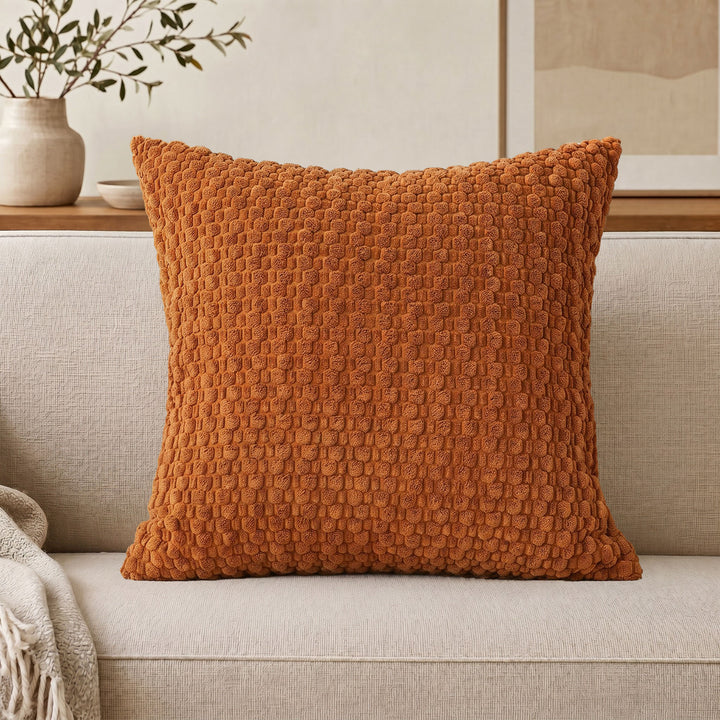 Plush Textured Throw Pillow Cover Bowlift
