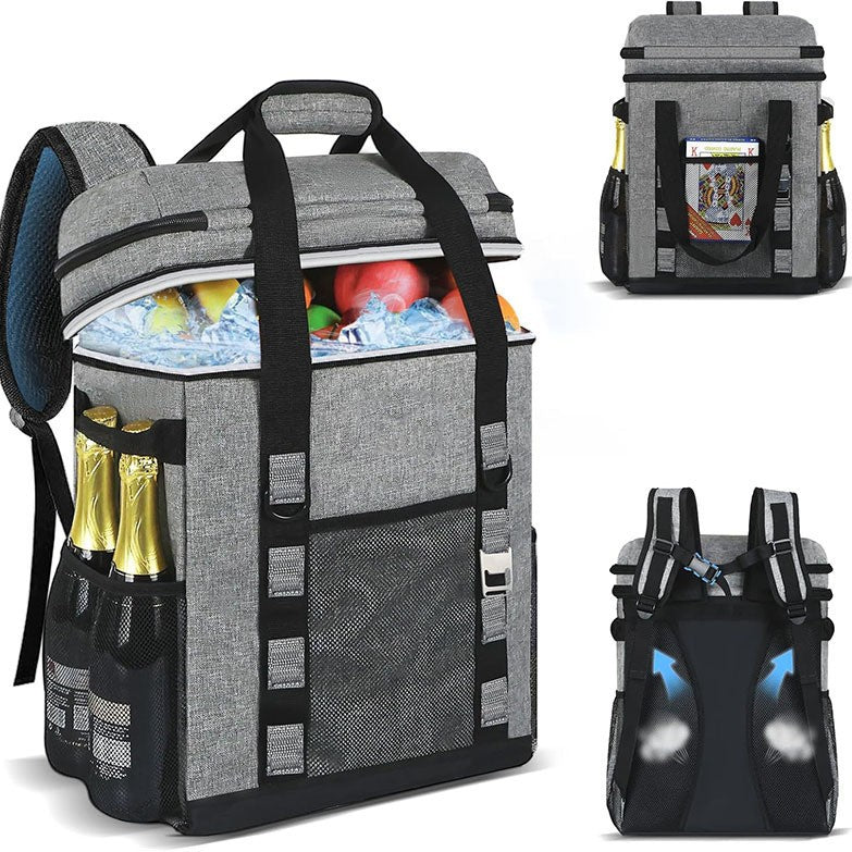 Unisex nan insulated cooler backpack with large capacity, bottle holders and breathable back cushion Bowlift