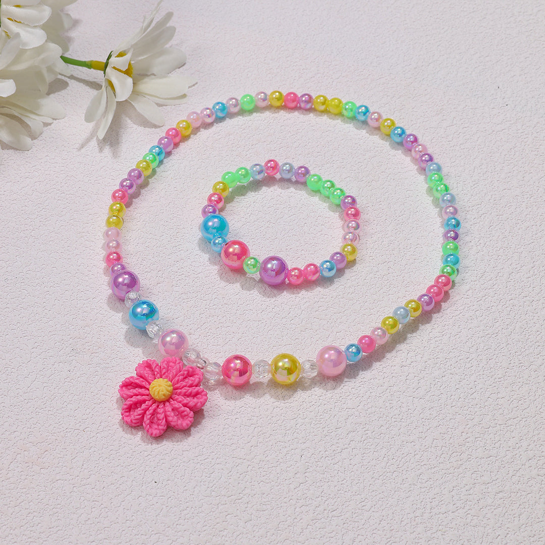 Playful jewelry set with flower pendant Bowlift