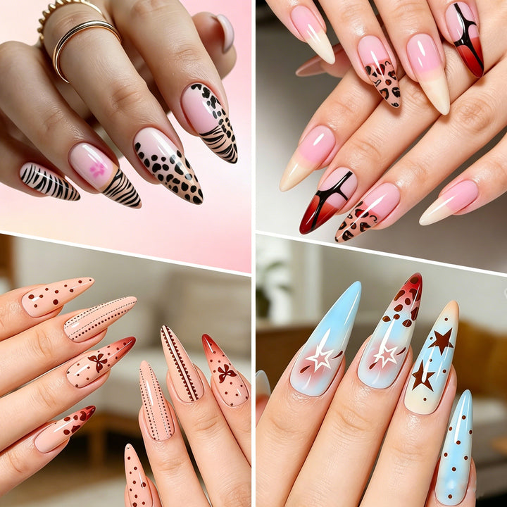 Artistic Long Stiletto Press-On Nail Set Bowlift
