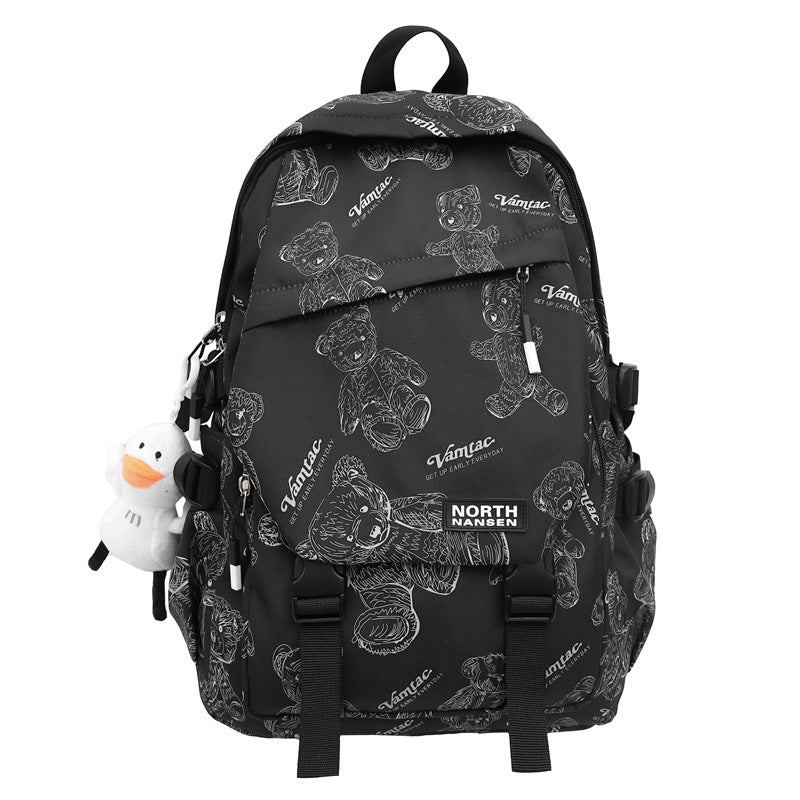 Playful Character Print School Backpack Bowlift