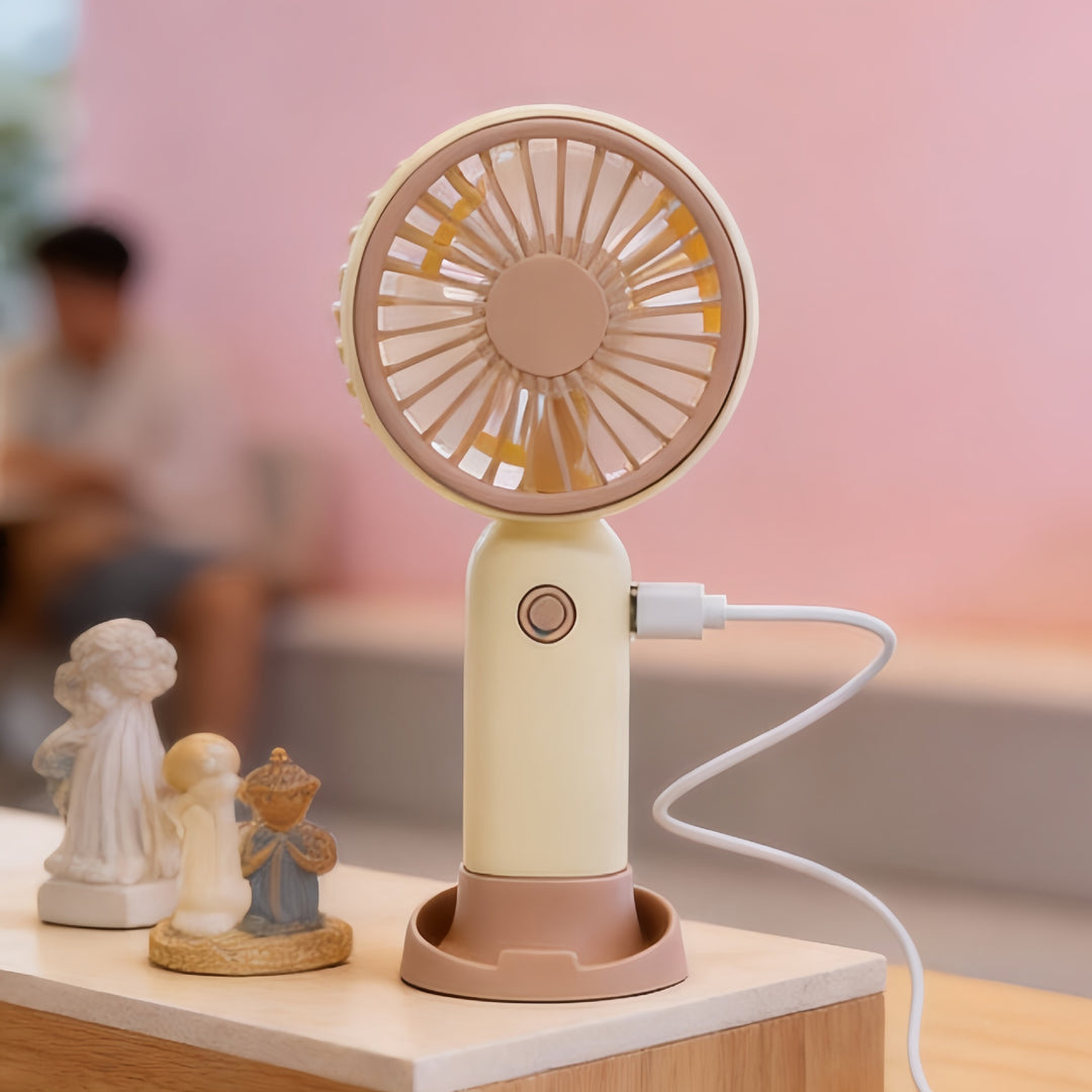 Ladies portable battery-operated hand fan Bowlift