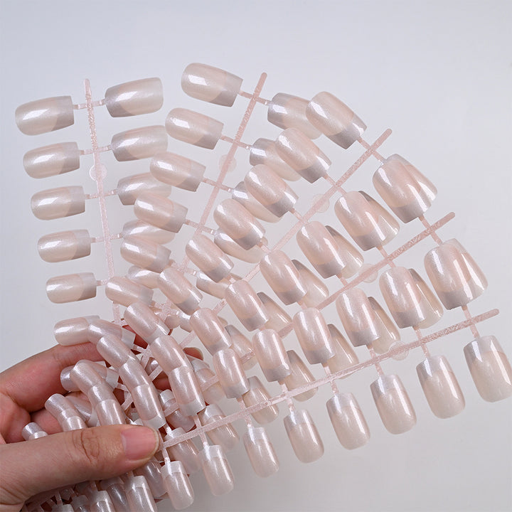 Elegant French Tip False Nails Bowlift