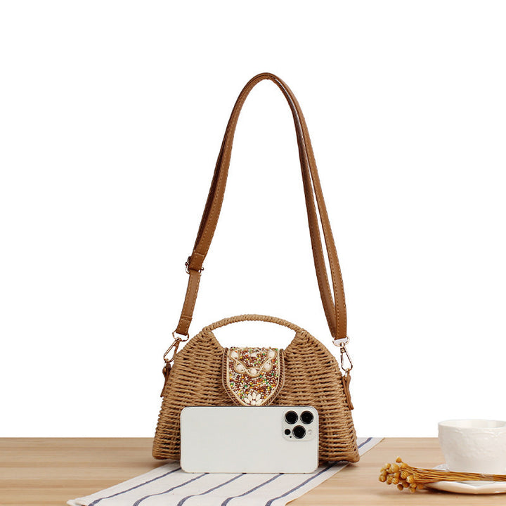 Elegant basket bag with unique closure Bowlift