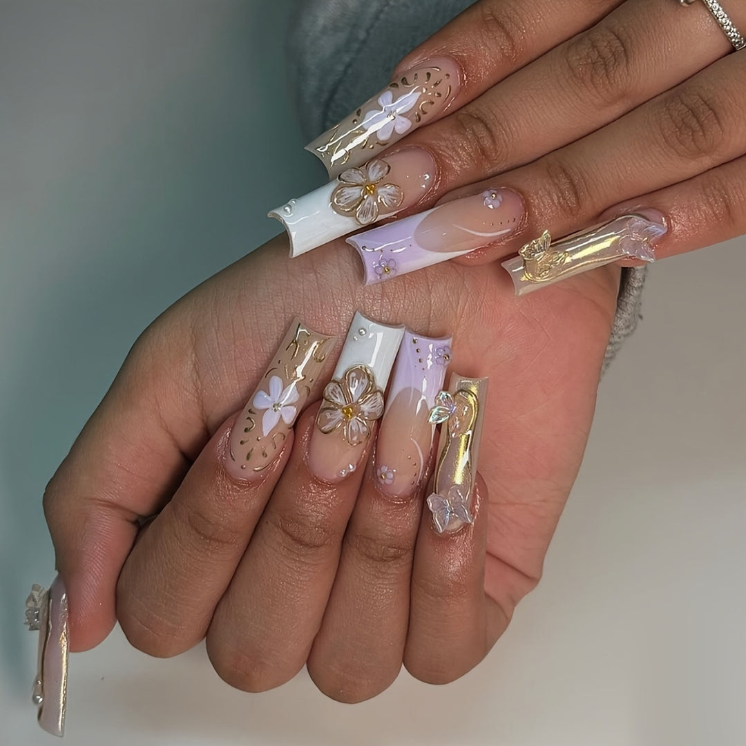 Artistic 3D Butterfly Nail Extensions Bowlift