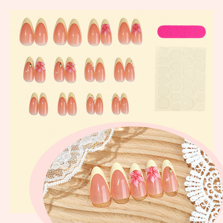 Elegant Floral-Themed Press-On Nail Set Bowlift