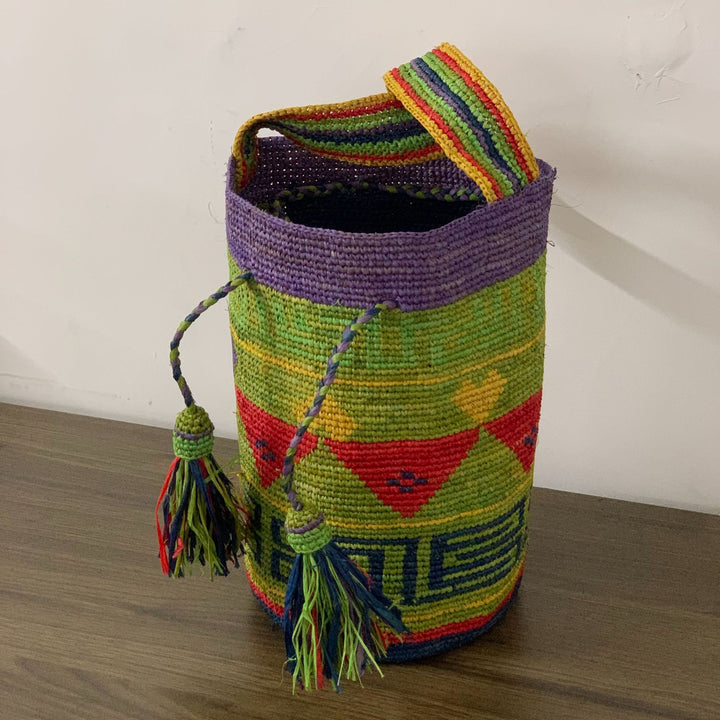Handmade tote bag with colorful tassels Bowlift