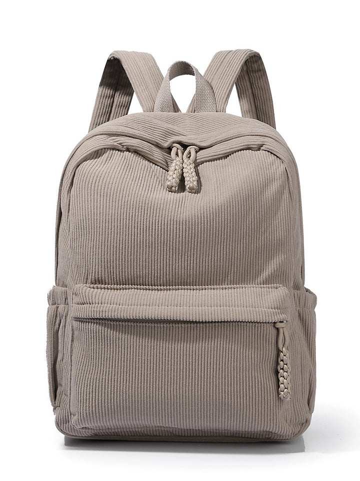 Textured Fabric Multi-Compartment Backpack Bowlift