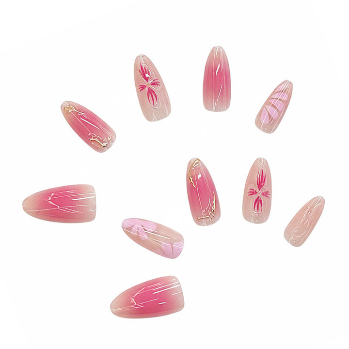 Artistic Floral Ombre Press-On Nail Set Bowlift