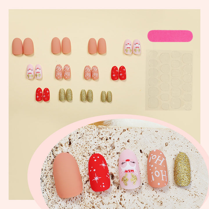 Festive Holiday Press-On Nail Set Bowlift