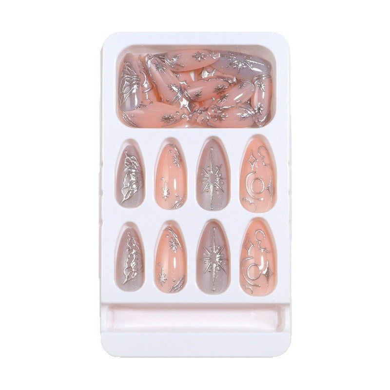 Decorative Galaxy-Inspired Press-On Nail Art Bowlift