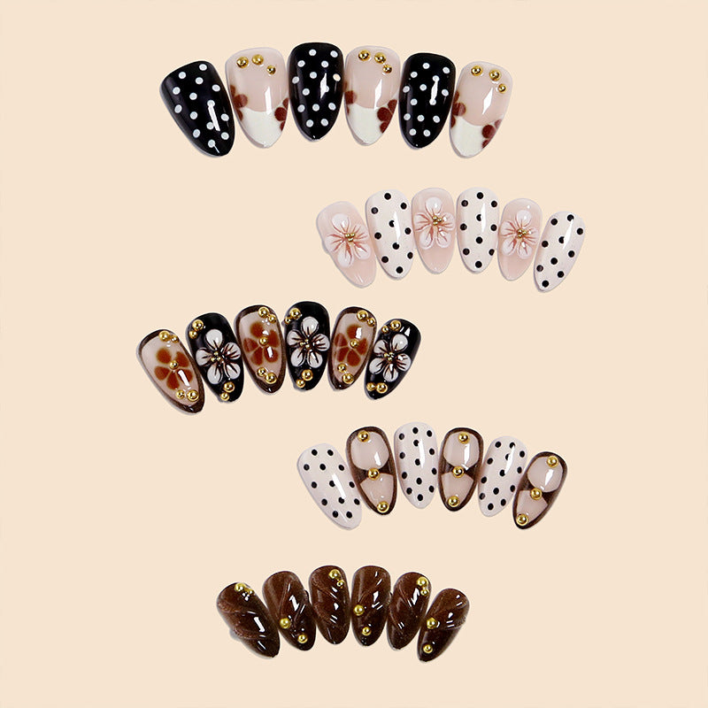 Artistic Nail Tips with Floral Designs Bowlift
