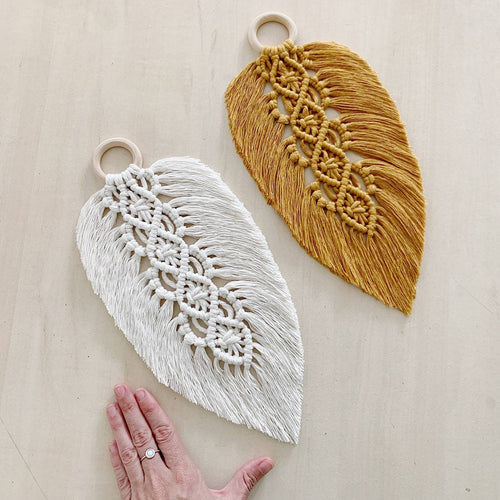 Leaf Shaped Macrame Wall Decor Bowlift
