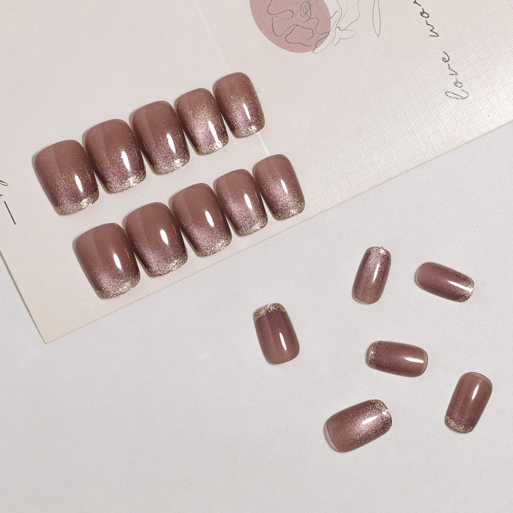 Glamorous Press-On Nail Set with Glitter Tips Bowlift