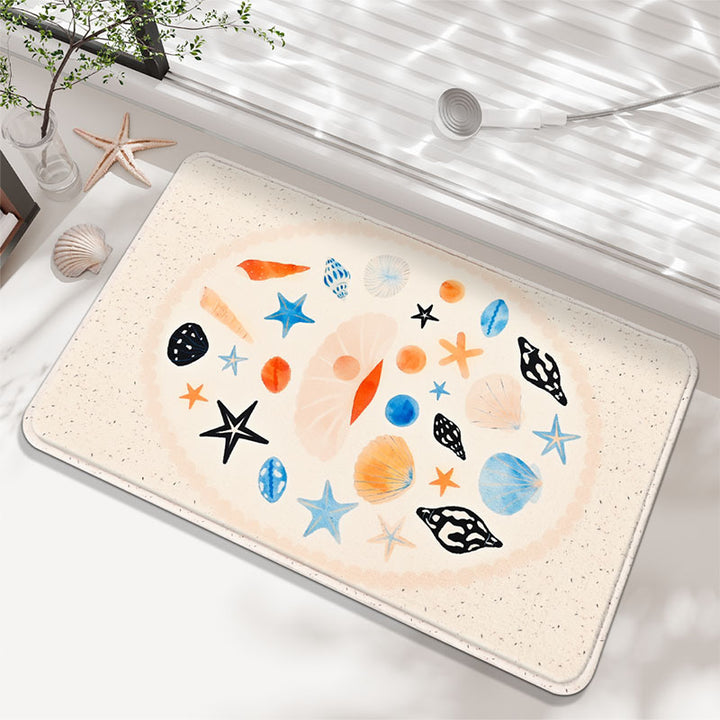 Coastal-Themed Memory Foam Bath Rug