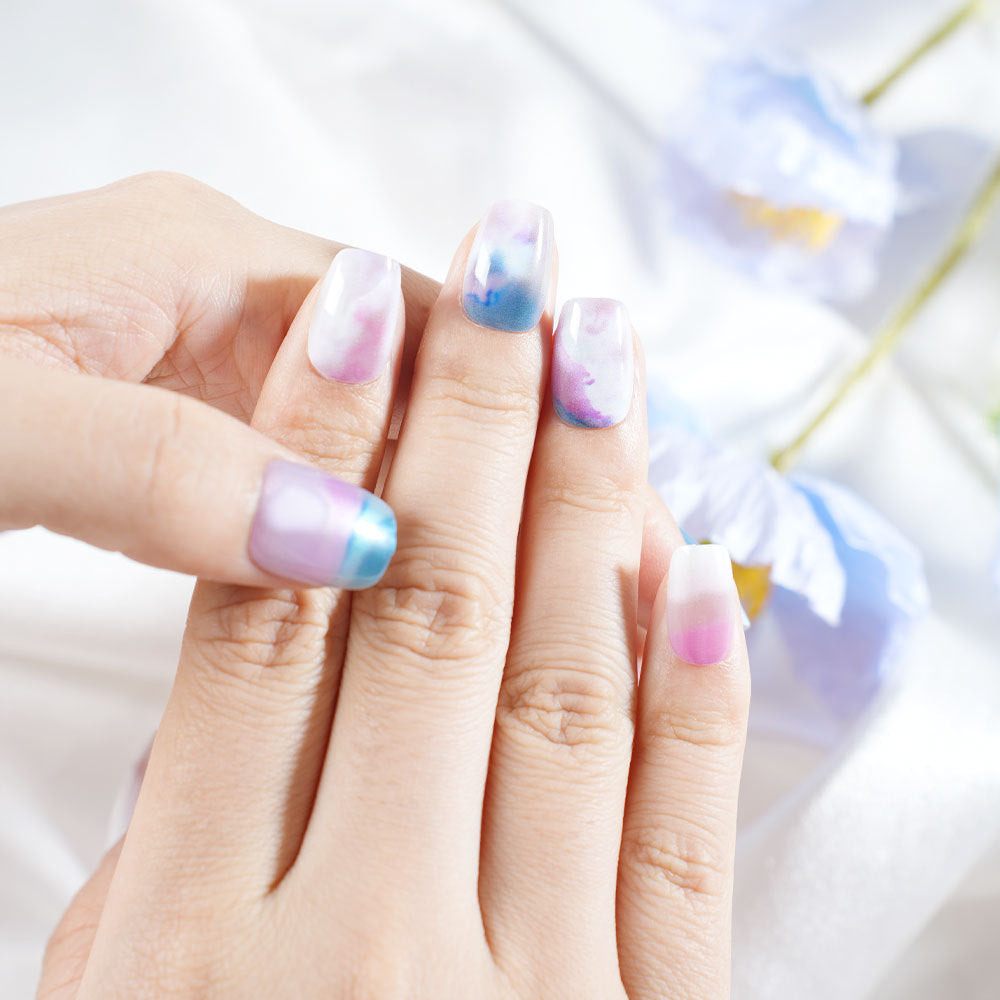 Artistic Watercolor Press-On Nails Bowlift