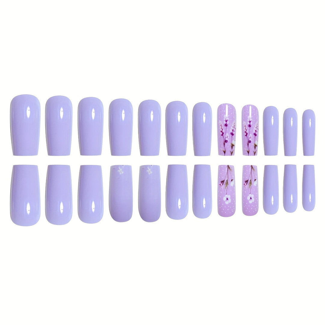 Artfully Designed Floral Acrylic Nail Set Bowlift