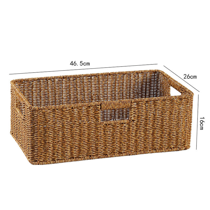 Handwoven Storage Basket with Cutout Handles Bowlift