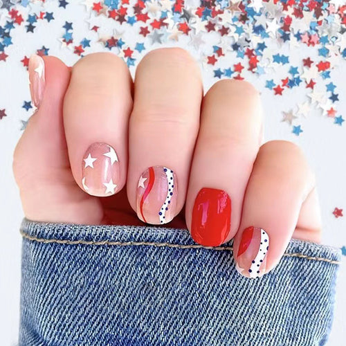 Patriotic Themed Press-On Nail Art Set Bowlift
