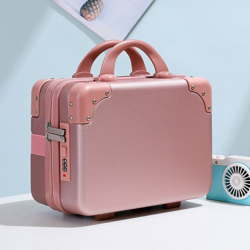 hard-shell vanity carry cosmetic case with reinforced corners and combination lock Bowlift