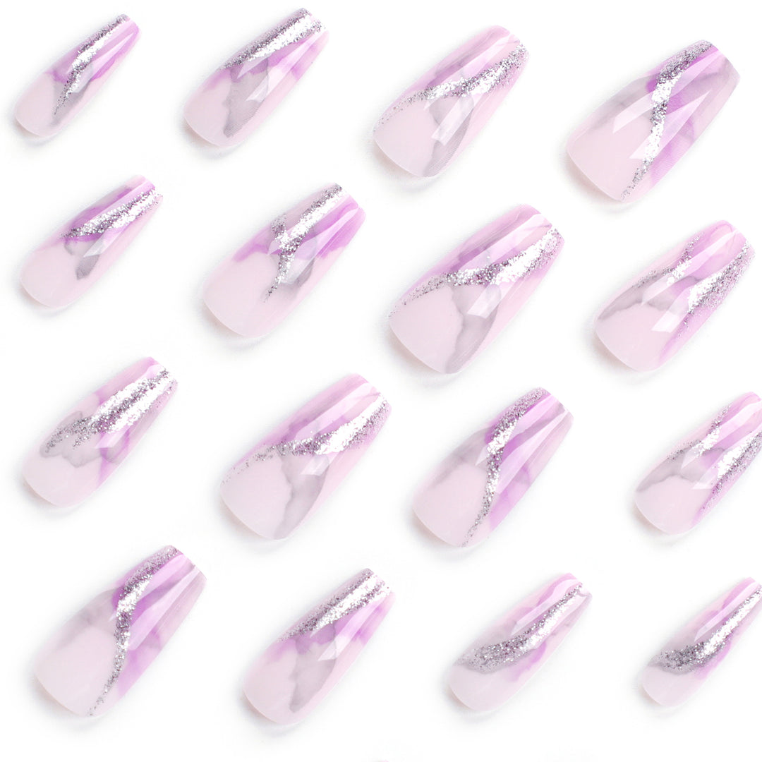 Artful Nail Art with Glitter Details Bowlift