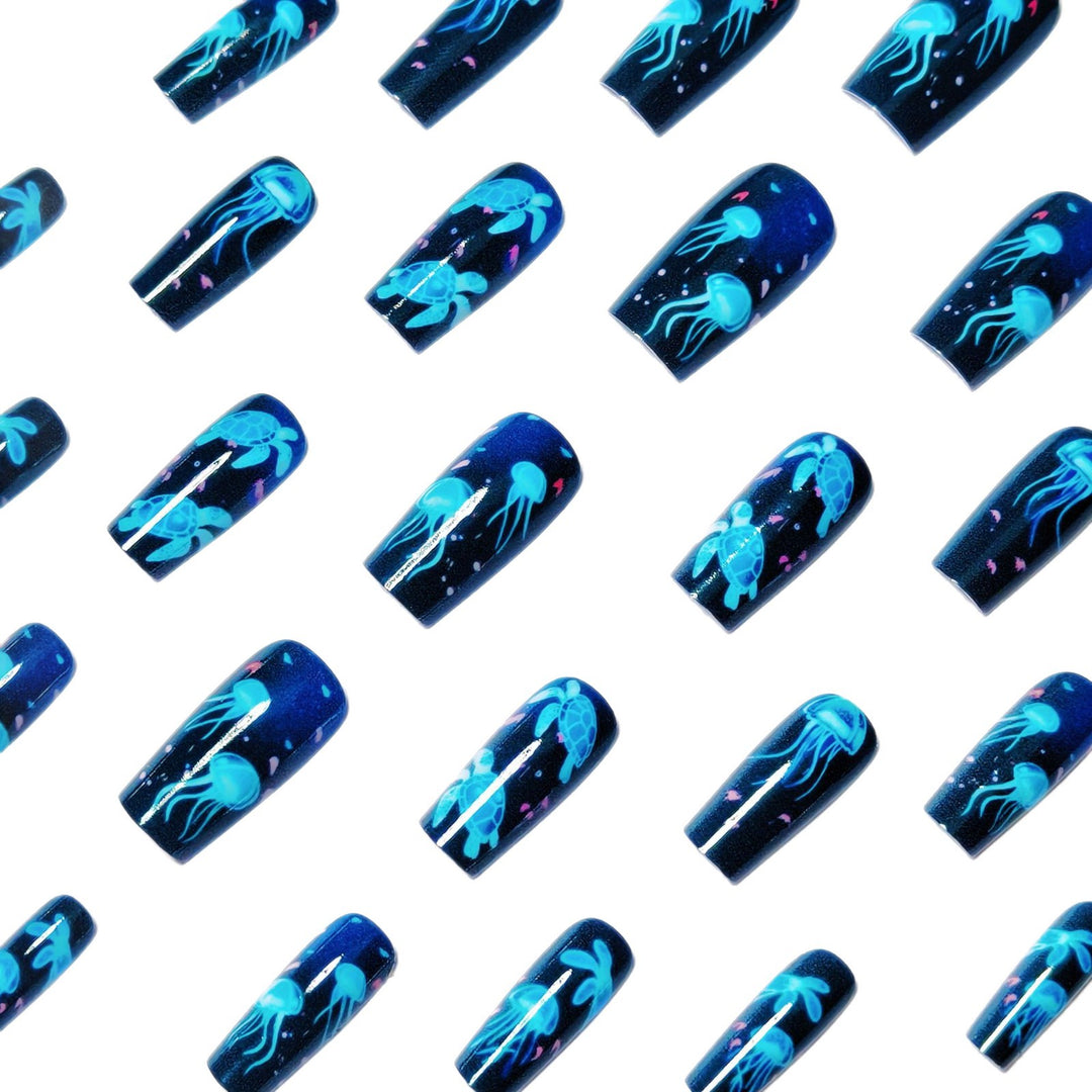 Artistic Glow-in-the-Dark Nail Art Bowlift