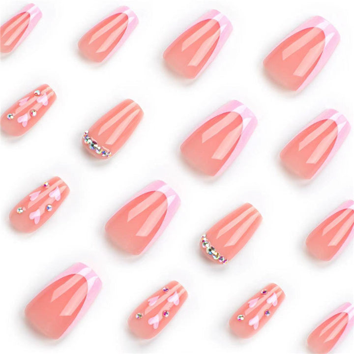 Decorative Faux Nail Extensions with Rhinestone Accents Bowlift