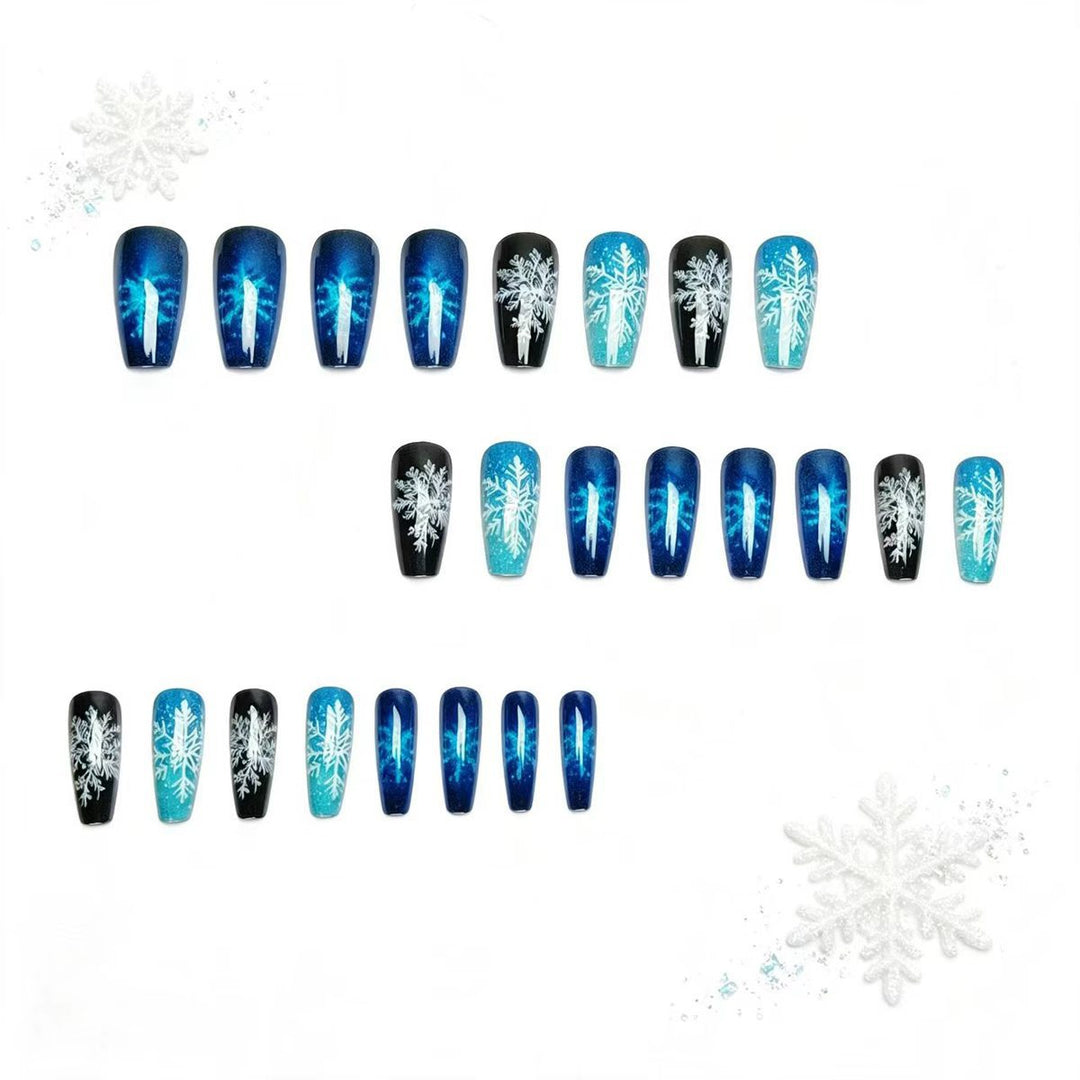 Frosted Snowflake Nail Art Bowlift