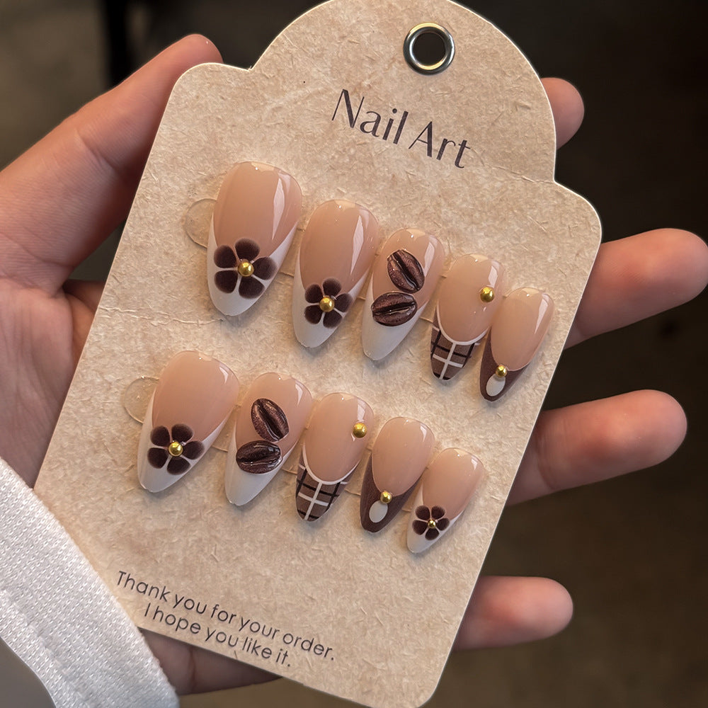 Elegant Floral Design Press-On Nail Art Set Bowlift